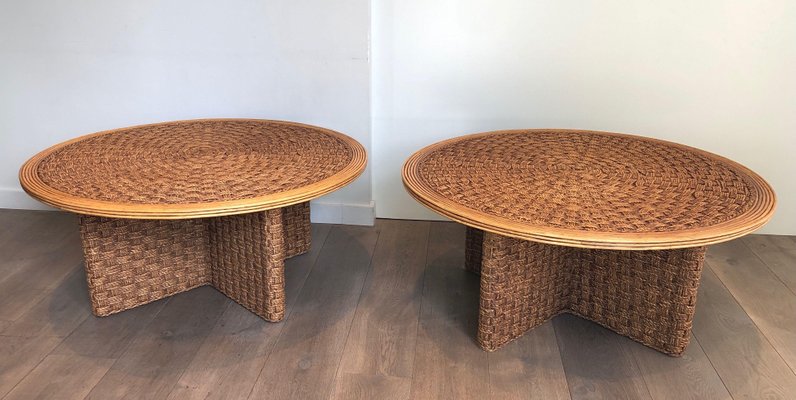 Low Wood Tables in the Style of Audoux Minet, 1970s, Set of 2-BA-1375086