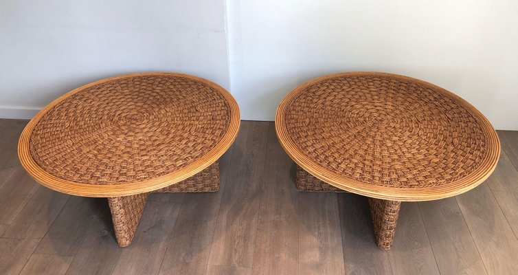 Low Wood Tables in the Style of Audoux Minet, 1970s, Set of 2-BA-1375086