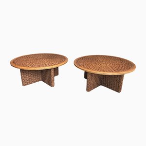 Low Wood Tables in the Style of Audoux Minet, 1970s, Set of 2-BA-1375086