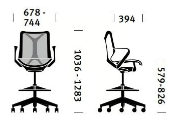 COSM - Low Back Ergonomic office stool with castors by Herman Miller