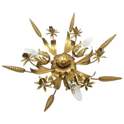 LS Gilt Metal Ceiling Lamp, Italy-UCH-1224823