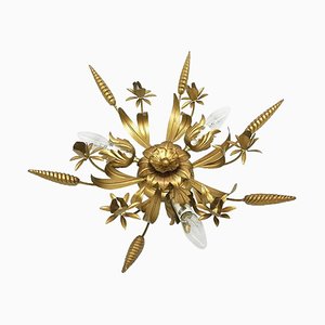 LS Gilt Metal Ceiling Lamp, Italy-UCH-1224823