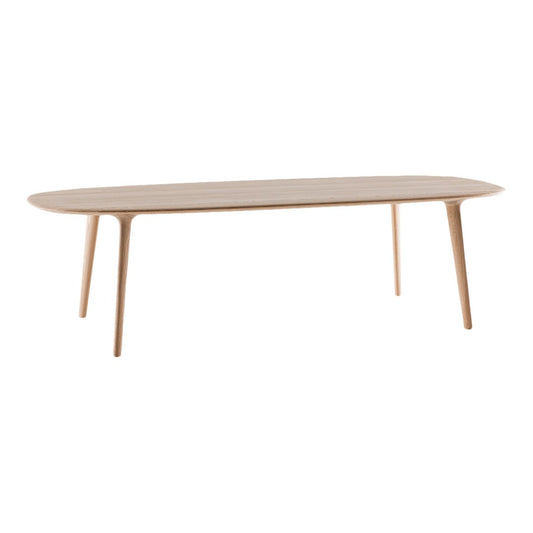 LUC OVAL - Oval wooden table (Depth - 110 cm)
