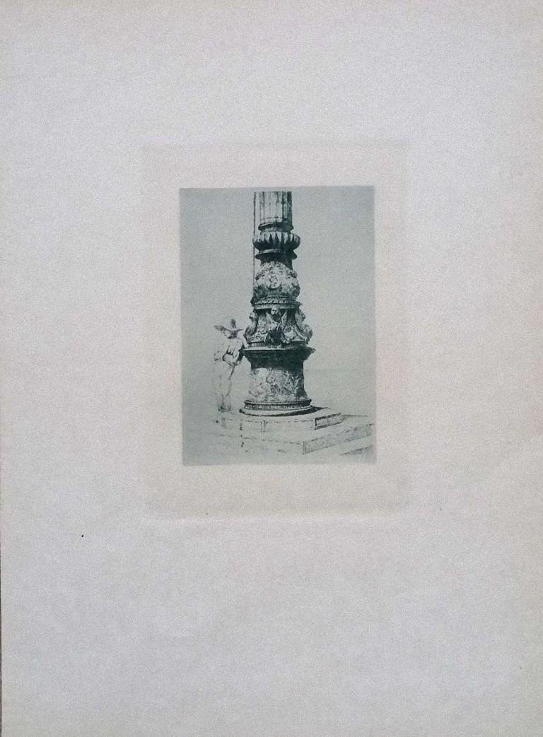 Luca Beltrami - Column in St. Mark's Square - Etching on Cardboard - 1877