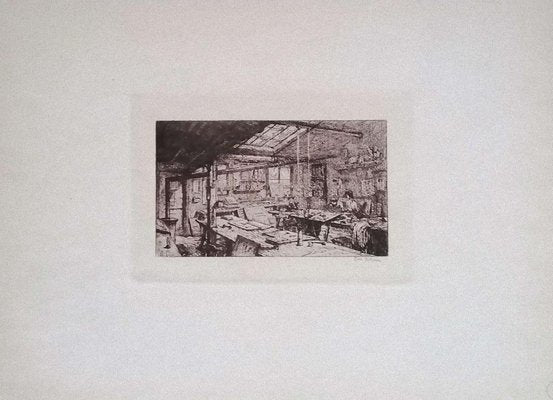 Luca Beltrami - Paris, L'atelier Pascal - Original Etching on Cardboard - 1877-ZCI-835751