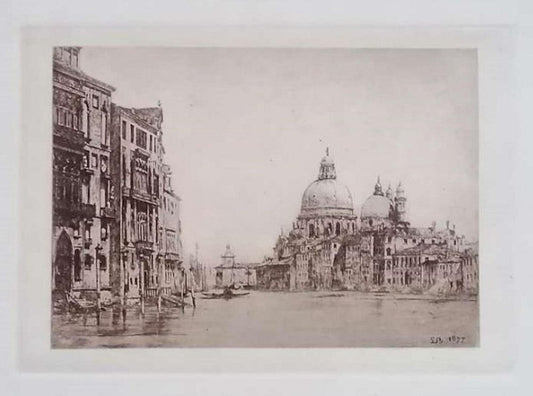 Luca Beltrami, Venice, Canal Grande, Etching, 1877