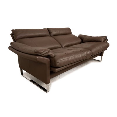 Lucca Leather Three-Seater Brown Sofa from Erpo-RQW-1748430