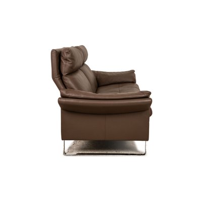 Lucca Leather Three-Seater Brown Sofa from Erpo