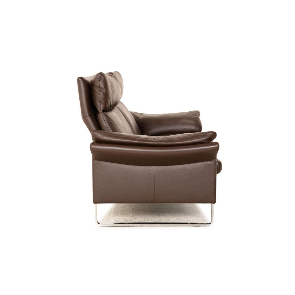 Lucca Leather Two Seater Brown Sofa from Erpo