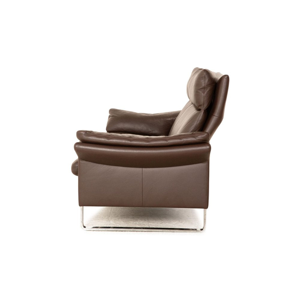 Lucca Leather Two Seater Brown Sofa from Erpo