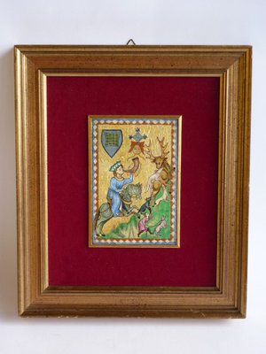 Luciano Agliotti, Medieval Scene, Enameled Copper, 1970s-GKB-797511