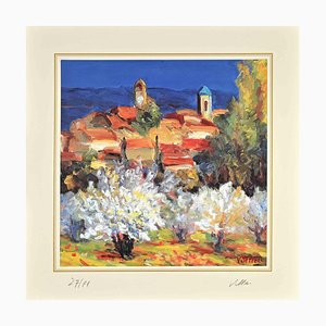 Luciano Villani, Landscape, Lithograph, Late 20th Century-ZCI-1760368