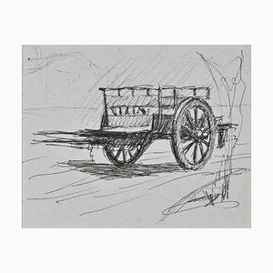 Lucien Coutaud, Chariot, Pen Drawing, Mid-20th Century-ZCI-1335823