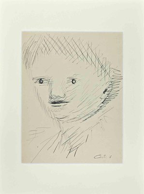 Lucien Coutaud, Child Portrait, Original Drawing, Mid-20th Century-ZCI-1335805