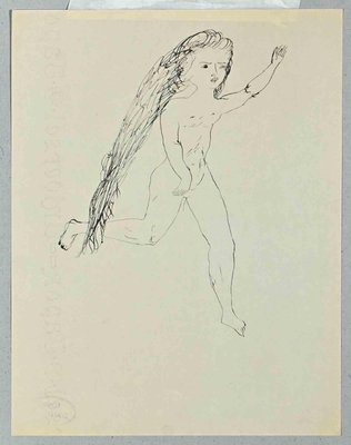 Lucien Coutaud, Nude Girl, Original Drawing, 1930s-ZCI-1344714