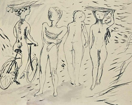 Lucien Coutaud, Nudes, Original China Ink Drawing, 1935-ZCI-1403413