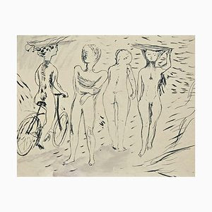 Lucien Coutaud, Nudes, Original China Ink Drawing, 1935-ZCI-1403413