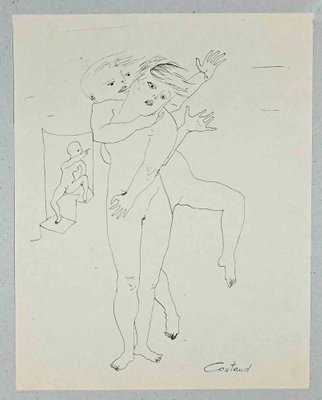 Lucien Coutaud, Nudes, Original Drawing, 1950s-ZCI-1362701