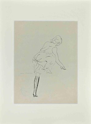 Lucien Coutaud, Posing Woman, Original Drawing, 1930s-ZCI-1344701