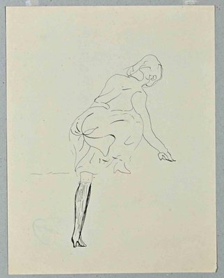 Lucien Coutaud, Posing Woman, Original Drawing, 1930s-ZCI-1344701