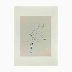 Lucien Coutaud, Posing Woman, Original Drawing, 1930s-ZCI-1344701