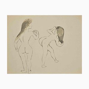 Lucien Coutaud, Women, China Ink Drawing, Mid-20th Century-ZCI-1335825