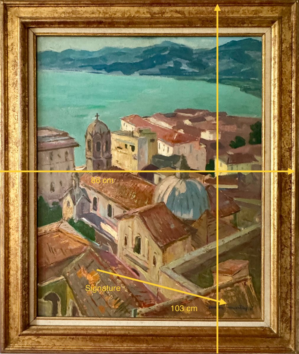 Lucien Raoul Martial, View of Béjaîa in Algeria Formerly Bougie, 1920s, Oil on Board, Framed