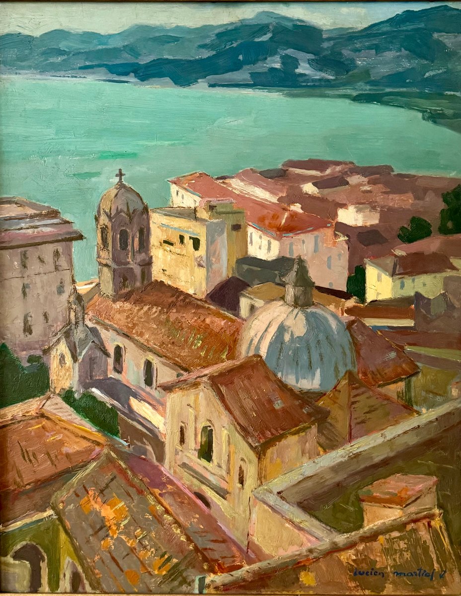 Lucien Raoul Martial, View of Béjaîa in Algeria Formerly Bougie, 1920s, Oil on Board, Framed