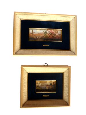 Lucio Cargnel, Landscape Oil Paintings, Original Frames, 1940s, Set of 2-GKB-838031