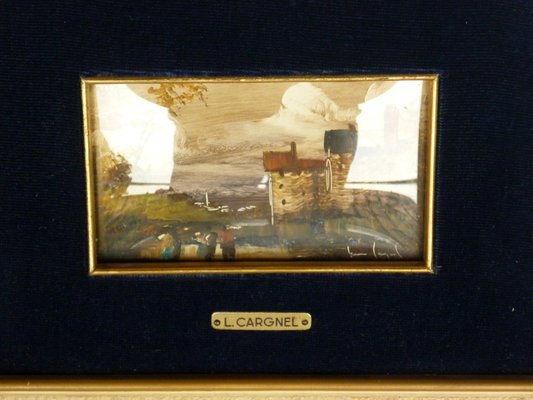 Lucio Cargnel, Landscape Oil Paintings, Original Frames, 1940s, Set of 2-GKB-838031