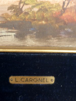 Lucio Cargnel, Landscape Oil Paintings, Original Frames, 1940s, Set of 2-GKB-838031