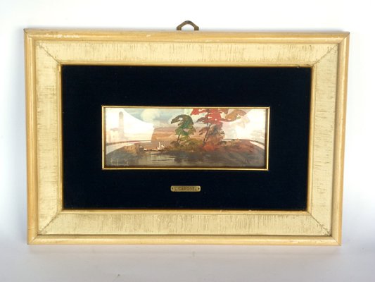 Lucio Cargnel, Landscape Oil Paintings, Original Frames, 1940s, Set of 2-GKB-838031