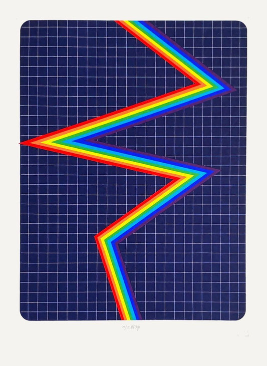 Lucio Del Pezzo, Arcobaleno, 1975, Screen Print on White Bristol Board