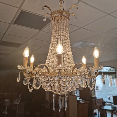 Lüstre a Corbeille Chandelier, 1890s-NWA-1730050