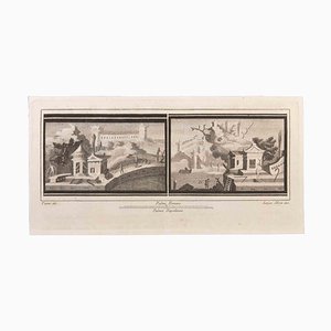 Luigi Aloja, Seascapes with Monuments and Figures, Etching, 18th Century-ZCI-1760804