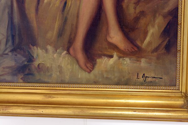 Luigi Aquino, Nude, Oil on Canvas, Framed-VHF-1097924