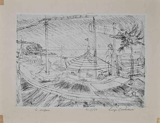 Luigi Bartolini, La Spiaggia, Original Etching, 1950