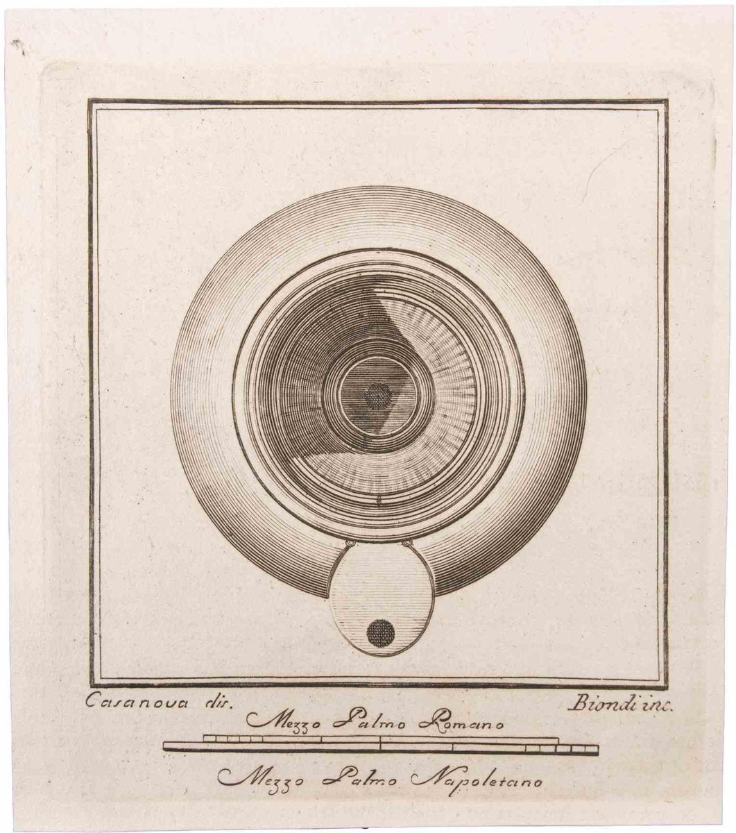 Luigi Biondi, Oil Lamp, Etching, 18th Century