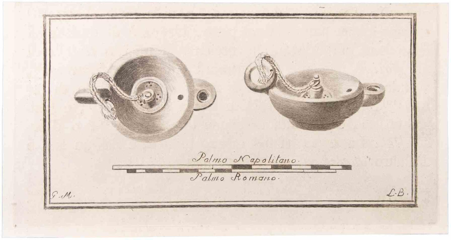 Luigi Biondi, Oil Lamp, Etching, 18th Century