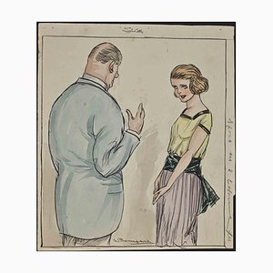 Luigi Bompard, Family Suggestions, Watercolor and Ink, 1920s-ZCI-1788895