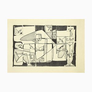 Luigi Cipallone - Composition - Original China Ink - 1970s-ZCI-834656