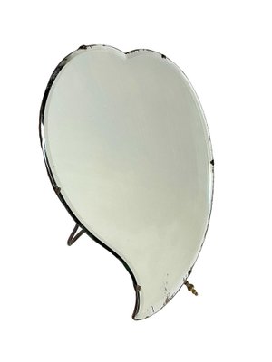 Luigi Fontana Midcentury Italian Heart Shaped Cherry Wood Table Mirror, 1940s-JDR-1260537