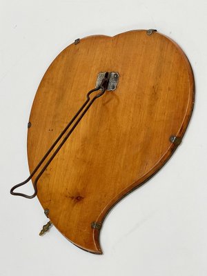 Luigi Fontana Midcentury Italian Heart Shaped Cherry Wood Table Mirror, 1940s-JDR-1260537