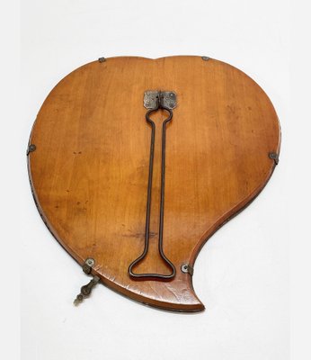 Luigi Fontana Midcentury Italian Heart Shaped Cherry Wood Table Mirror, 1940s-JDR-1260537