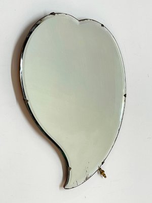 Luigi Fontana Midcentury Italian Heart Shaped Cherry Wood Table Mirror, 1940s-JDR-1260537