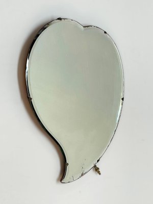 Luigi Fontana Midcentury Italian Heart Shaped Cherry Wood Table Mirror, 1940s-JDR-1260537