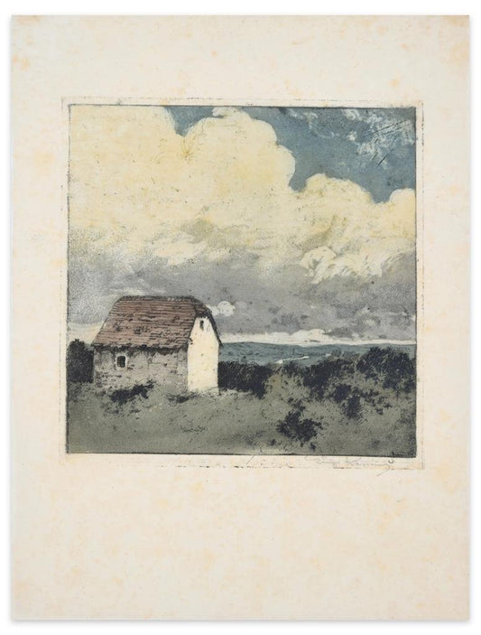 Luigi Kasimir, Cottage In the Countryside, Etching, Mid-20th Century