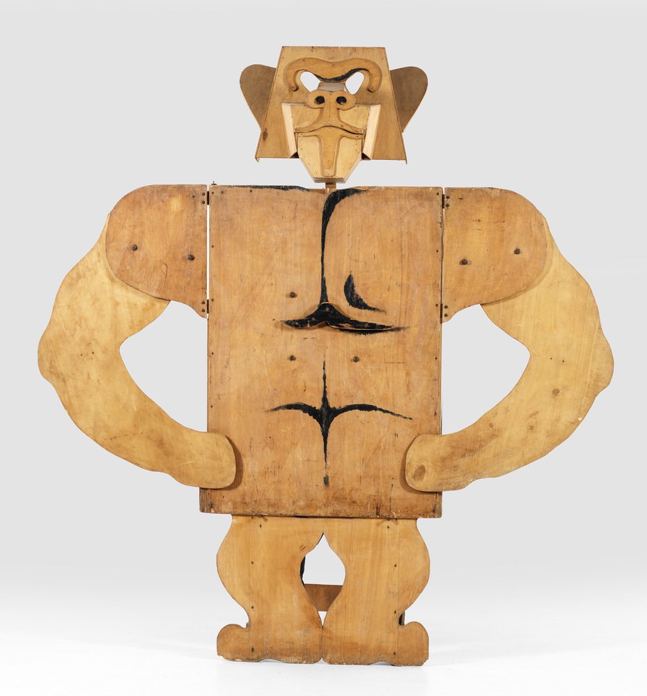 Luigi Nervo, Large Adjustable Gorilla, 1977, Wood