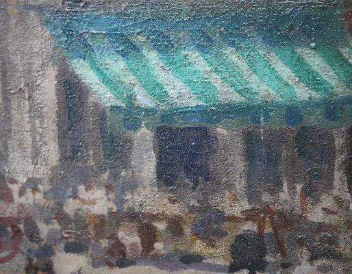 Luigi Pagan, Market of Chioggia, 1920s, Oil on Canvas, Framed-BGS-1437999