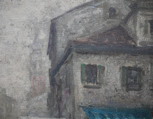 Luigi Pagan, Market of Chioggia, 1920s, Oil on Canvas, Framed-BGS-1437999